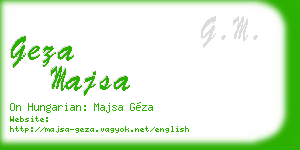 geza majsa business card